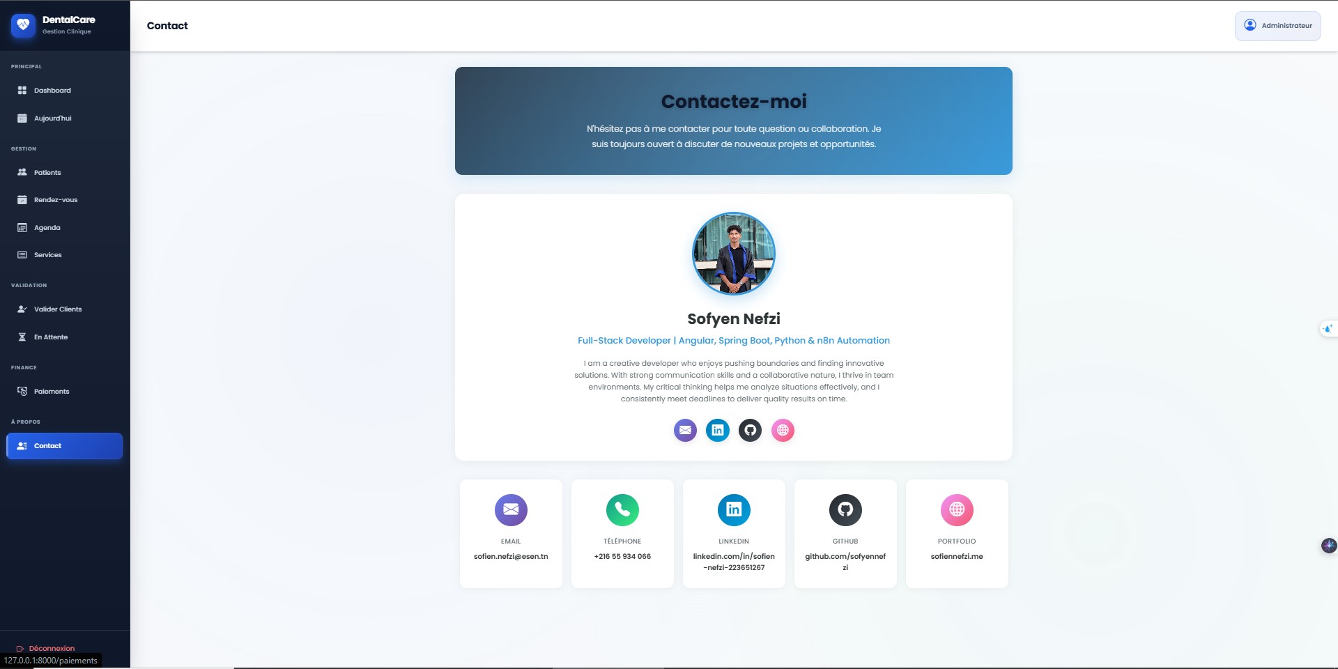 Contact page