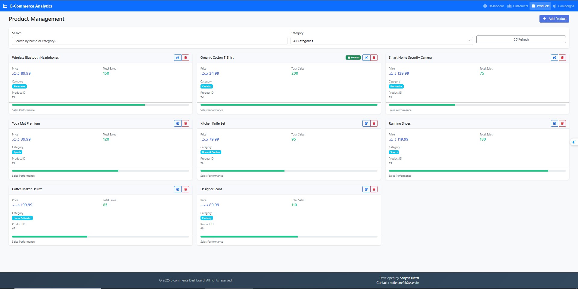 Product Management Interface